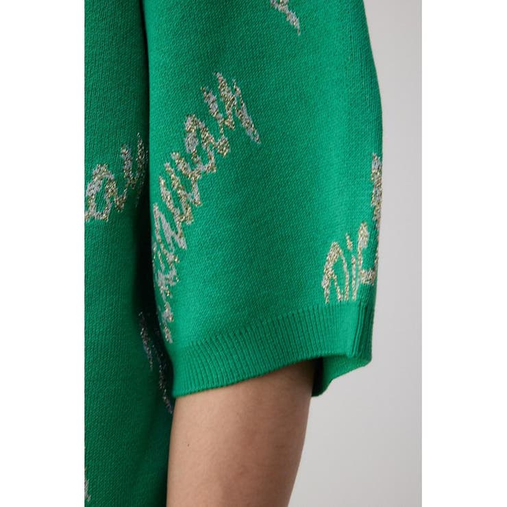 ゴールド総柄半袖ニットトップス | AZUL BY MOUSSY | 詳細画像30 