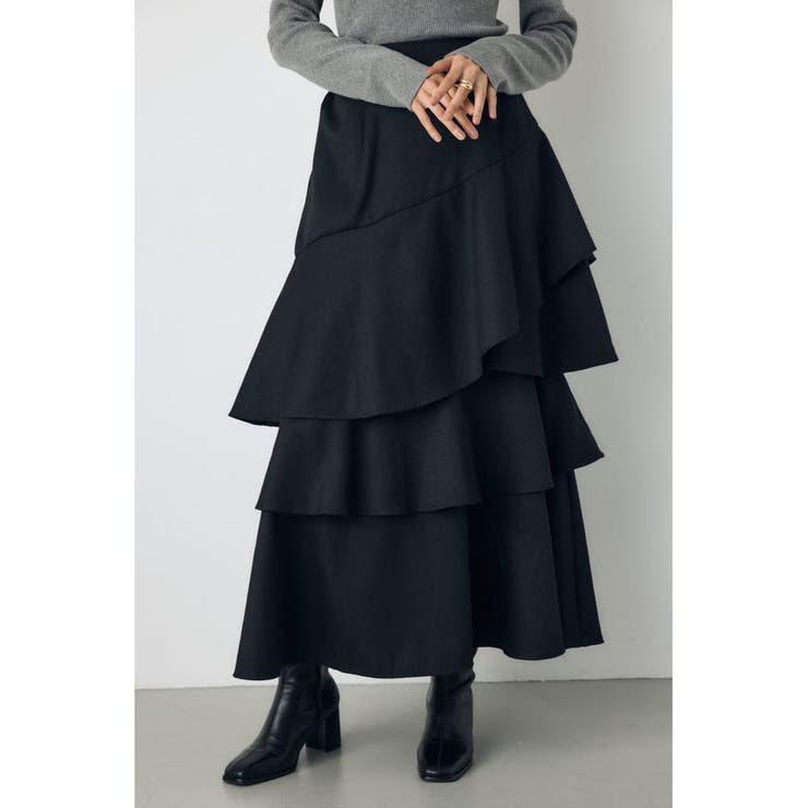 BLK | アシンメトリーティアードスカート | AZUL BY MOUSSY