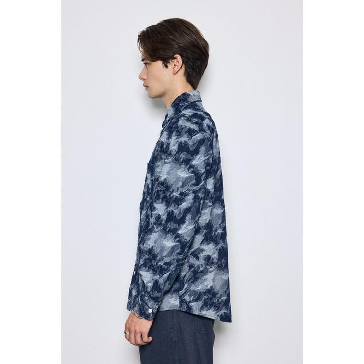 マーブルジャガードデニム長袖シャツ | AZUL BY MOUSSY | 詳細画像15 