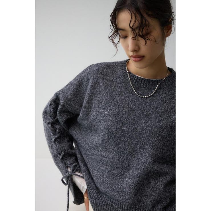 スリーブレースアップニット[品番：AZLW0022779]｜AZUL BY MOUSSY
