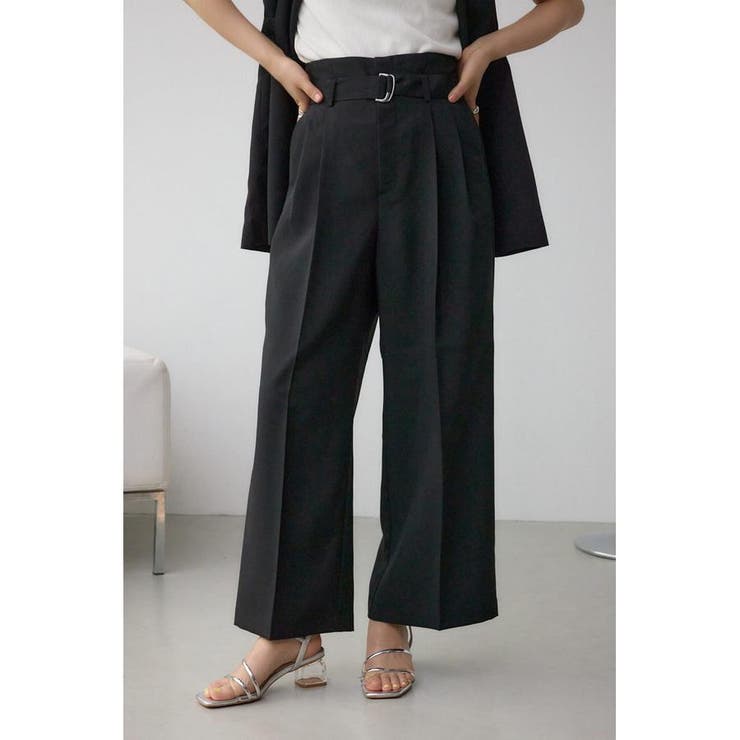 イージーケアリネンライクベルトワイドパンツ | AZUL BY MOUSSY | 詳細画像2 