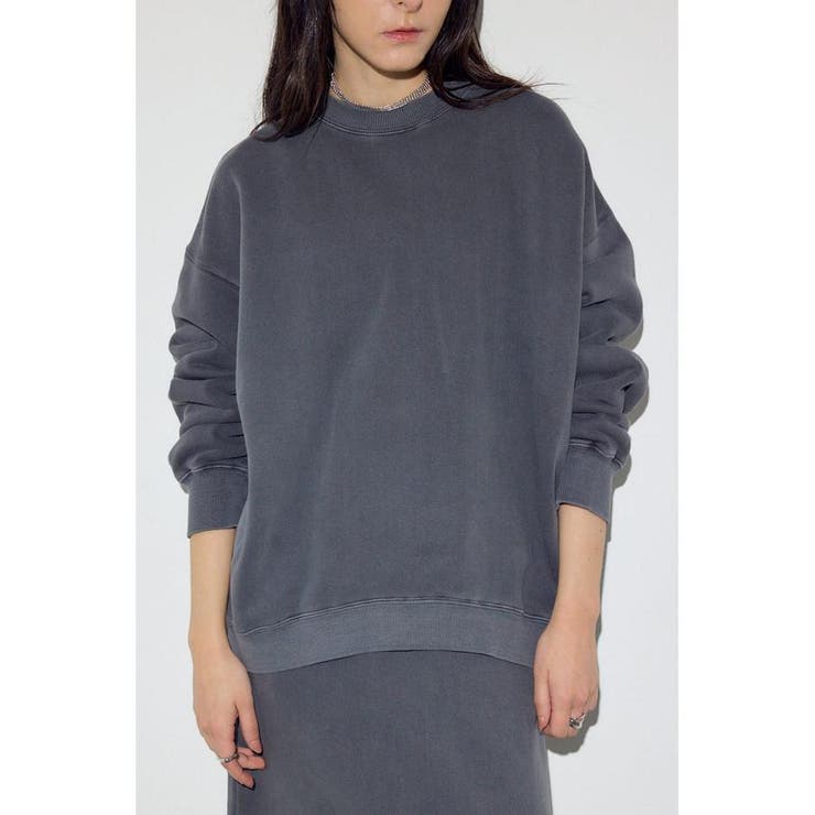 ピグメント起毛裏毛クルーネックトップス | AZUL BY MOUSSY | 詳細画像1 