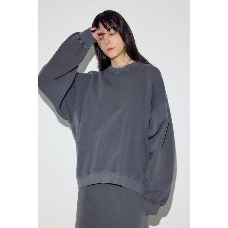 ピグメント起毛裏毛クルーネックトップス | AZUL BY MOUSSY | 詳細画像2 