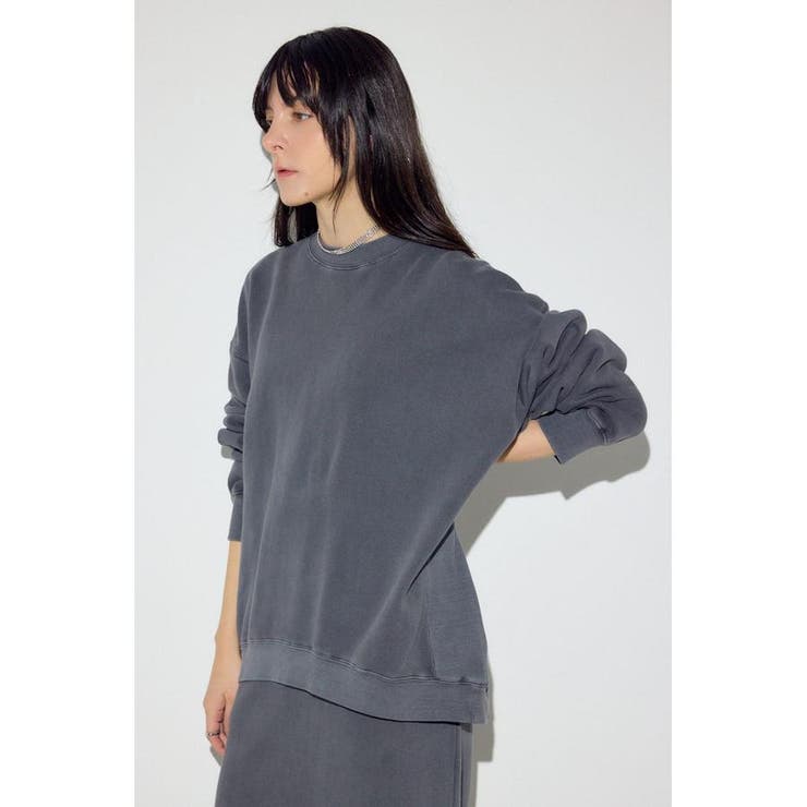 ピグメント起毛裏毛クルーネックトップス | AZUL BY MOUSSY | 詳細画像4 