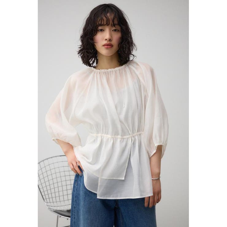 2WAYシアーペプラムシャツブラウス | AZUL BY MOUSSY | 詳細画像2 