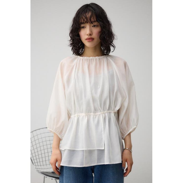 2WAYシアーペプラムシャツブラウス | AZUL BY MOUSSY | 詳細画像4 