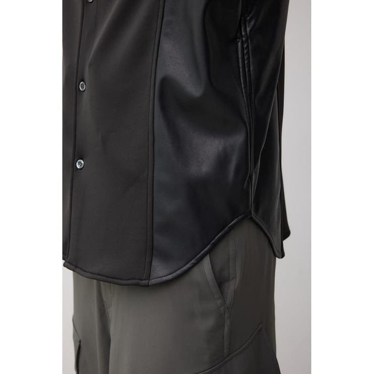 フェイクレザースウィッチングシャツ | AZUL BY MOUSSY | 詳細画像10 