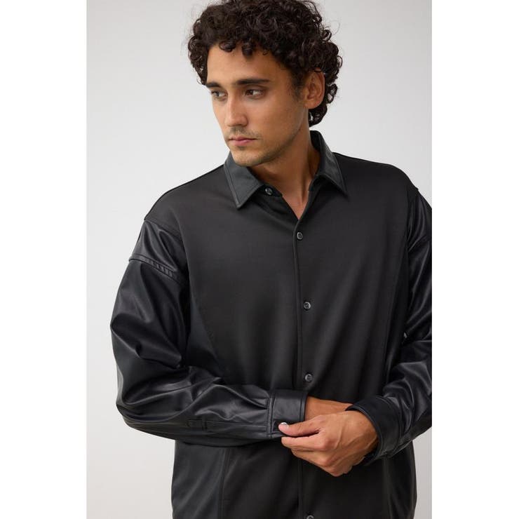 フェイクレザースウィッチングシャツ | AZUL BY MOUSSY | 詳細画像1 