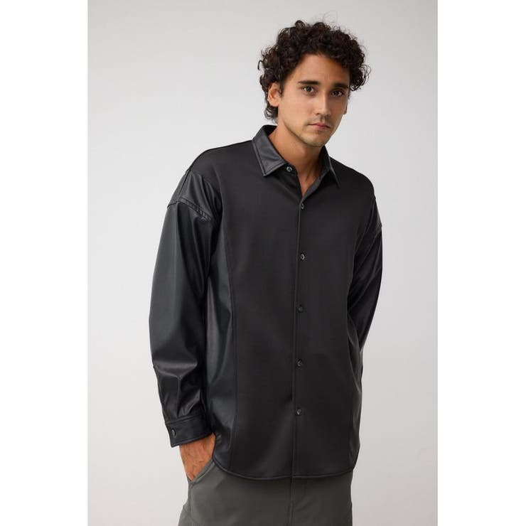 フェイクレザースウィッチングシャツ | AZUL BY MOUSSY | 詳細画像2 