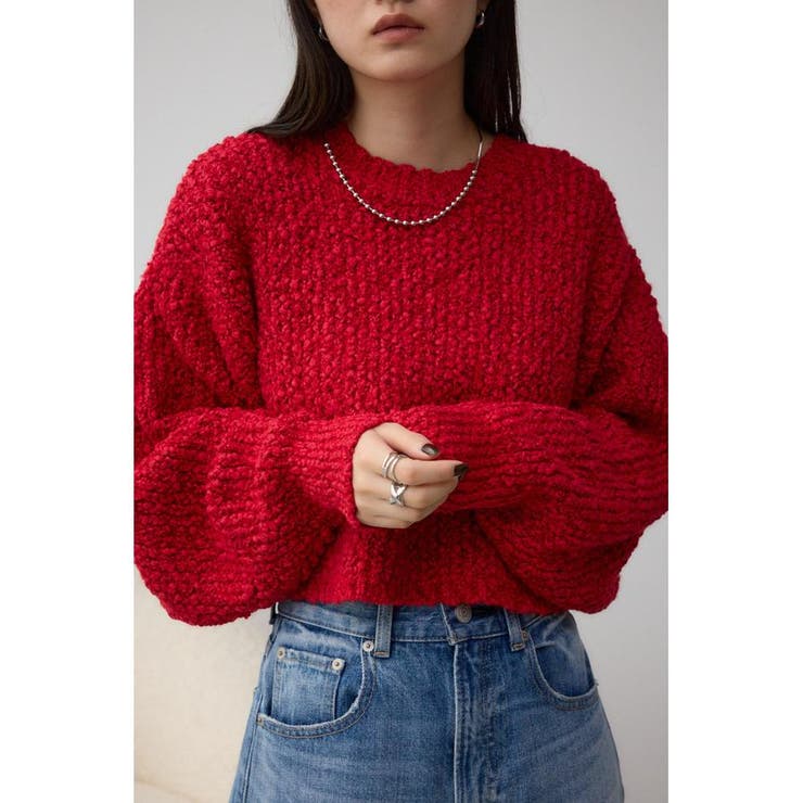 RED | ブークレクロップドニット | AZUL BY MOUSSY