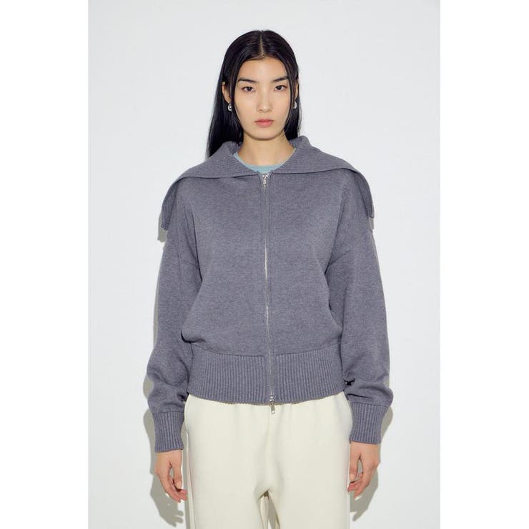ダブルジップビッグカラーニット | AZUL BY MOUSSY | 詳細画像29 