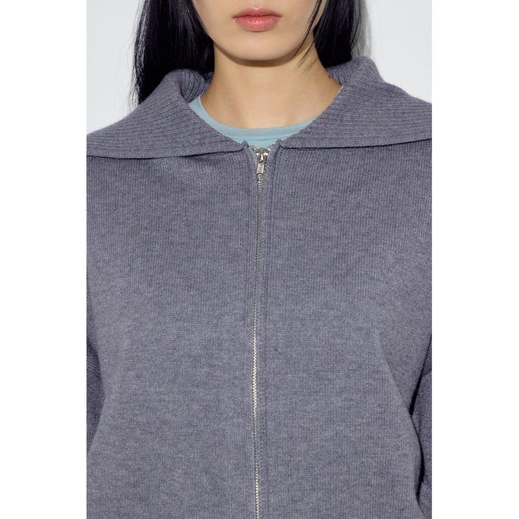 ダブルジップビッグカラーニット | AZUL BY MOUSSY | 詳細画像31 