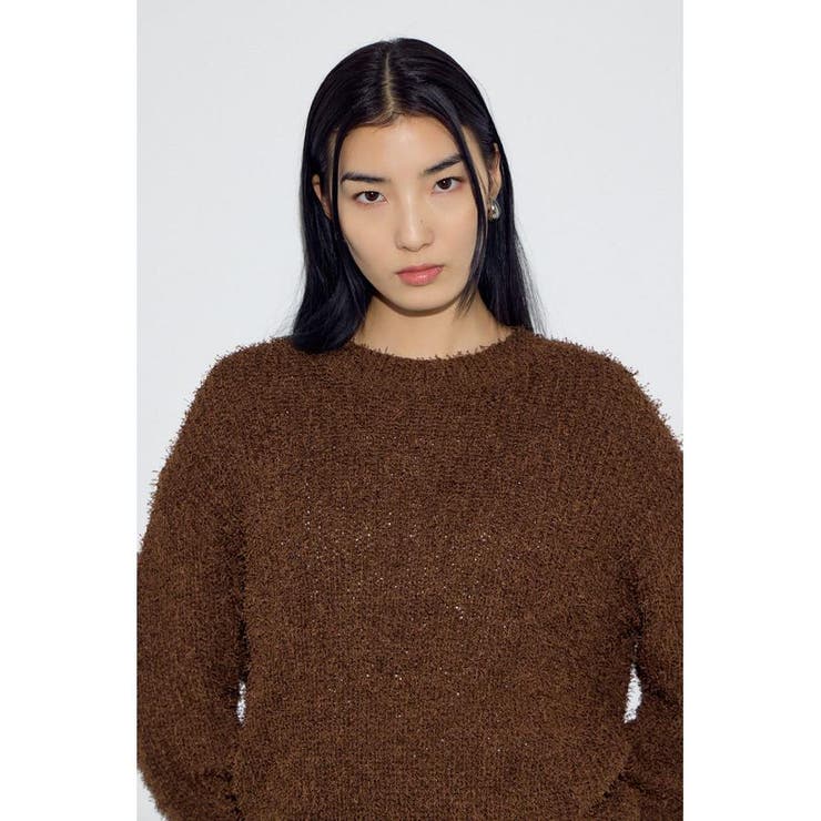 カールヤーンクルーネックニット | AZUL BY MOUSSY | 詳細画像29 