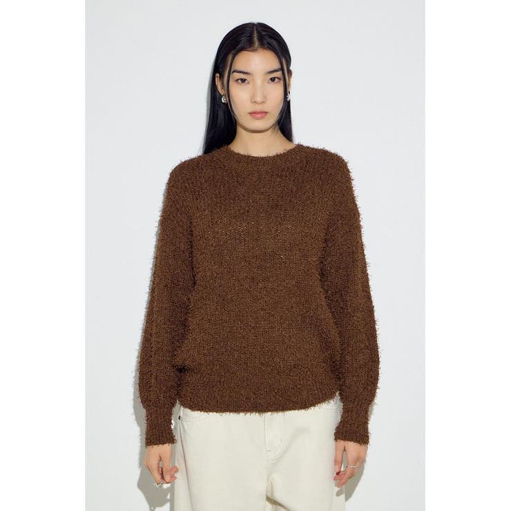 カールヤーンクルーネックニット | AZUL BY MOUSSY | 詳細画像31 