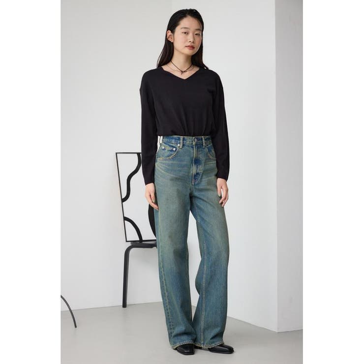 ヌーディー2WAYVネックニットトップス | AZUL BY MOUSSY | 詳細画像18 