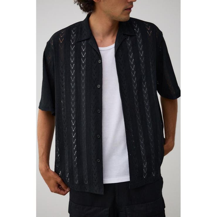 BLK | シアー開襟シャツ | AZUL BY MOUSSY