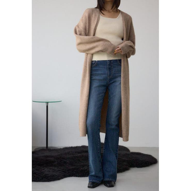 BEG | ニットロングカーディガン | AZUL BY MOUSSY