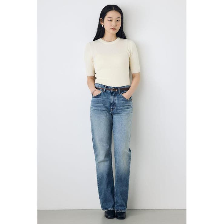 ハーフスリーブクルーネックニットトップス | AZUL BY MOUSSY | 詳細画像4 