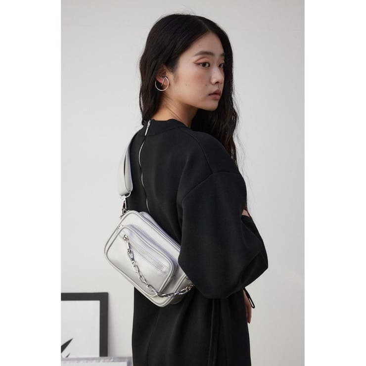 MOUSSY ボディバッグ シルバー バック ショルダーバッグ 肩掛け