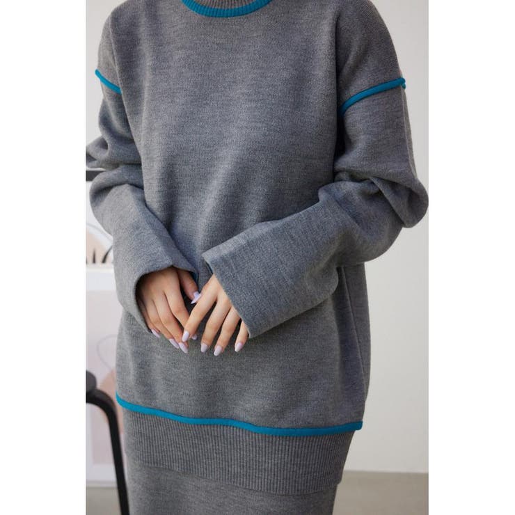 配色クルーネックニットトップス | AZUL BY MOUSSY | 詳細画像35 