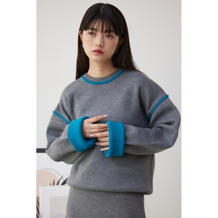 配色クルーネックニットトップス | AZUL BY MOUSSY | 詳細画像26 