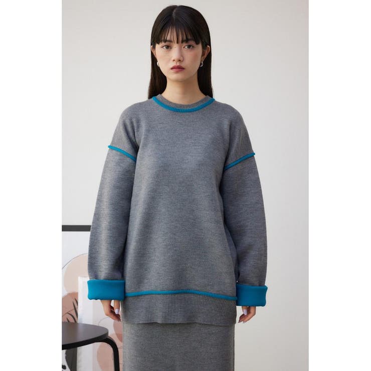 配色クルーネックニットトップス | AZUL BY MOUSSY | 詳細画像29 