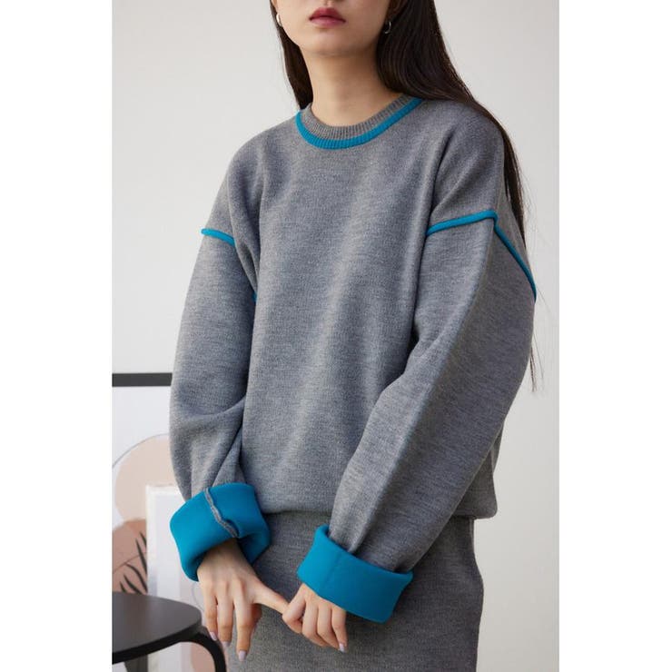 T.GRY | 配色クルーネックニットトップス | AZUL BY MOUSSY