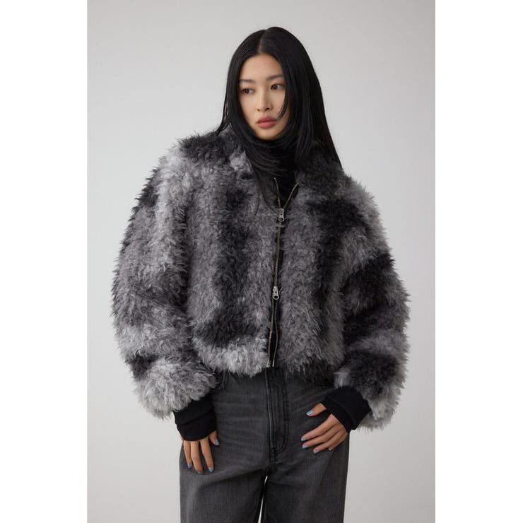 柄BLK5 | カーリーボアショートブルゾン | AZUL BY MOUSSY