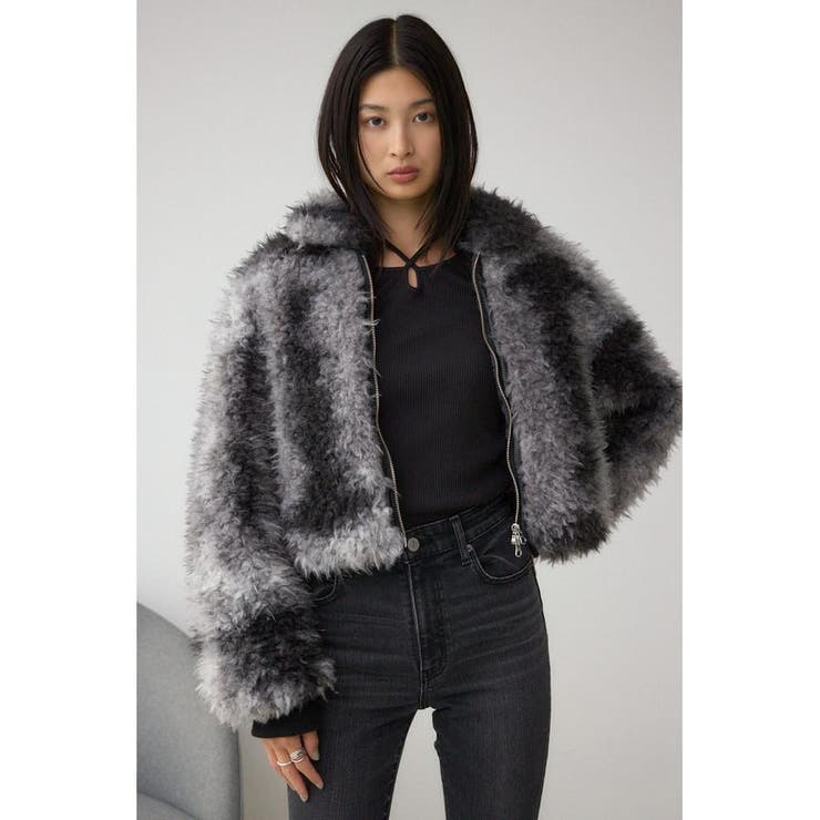 カーリーボアショートブルゾン | AZUL BY MOUSSY | 詳細画像5 