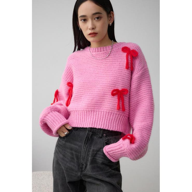 リボンモチーフニット | AZUL BY MOUSSY | 詳細画像13 
