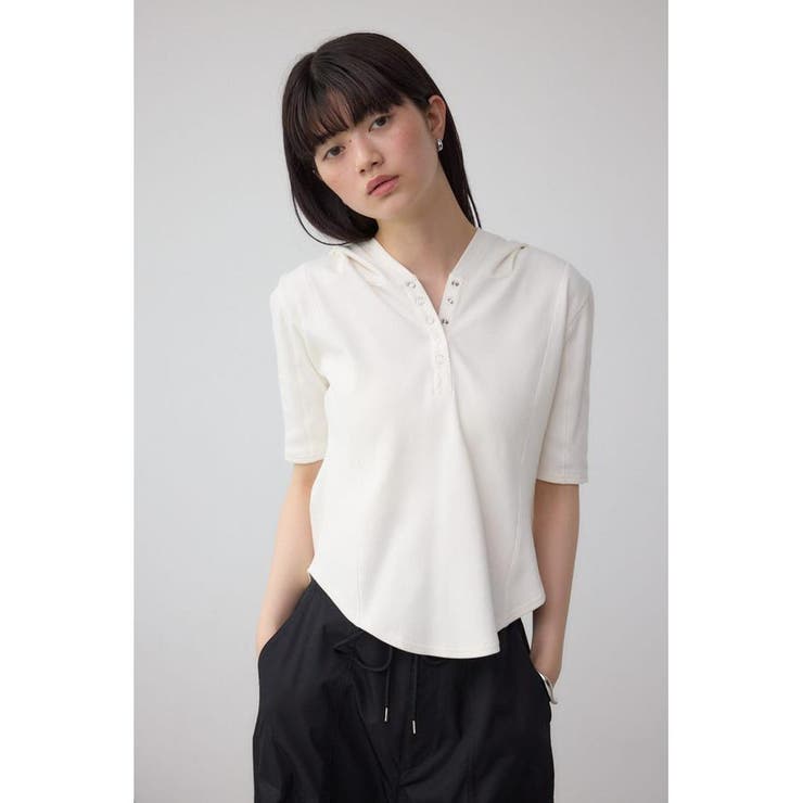 ヘンリーネックフーディーリブトップス | AZUL BY MOUSSY | 詳細画像3 