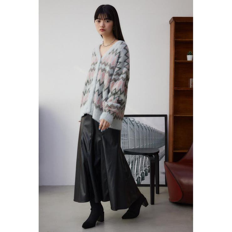柄シャギーニットカーディガン | AZUL BY MOUSSY | 詳細画像23 