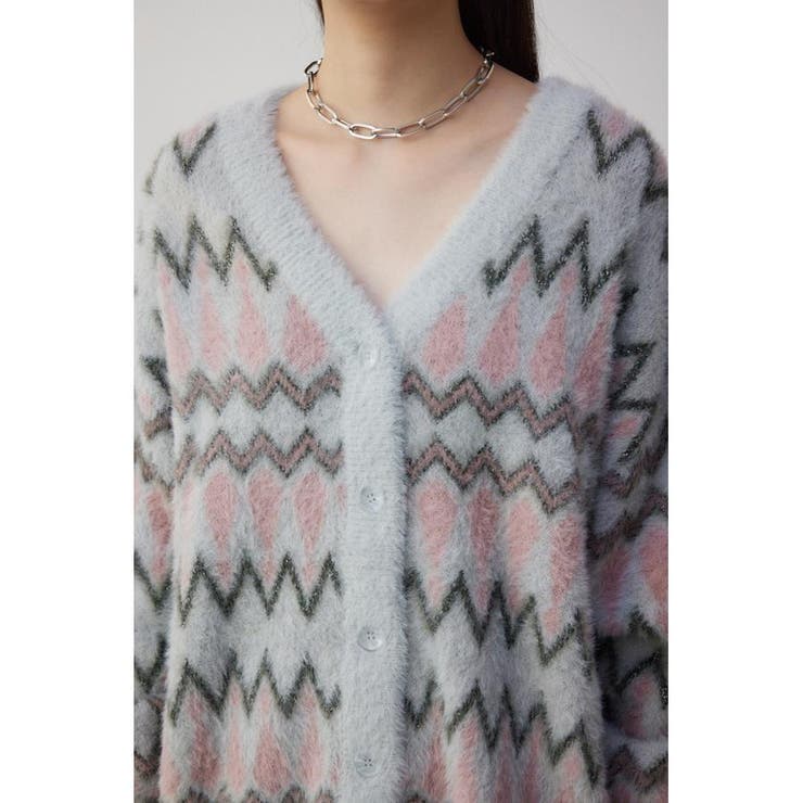 柄シャギーニットカーディガン | AZUL BY MOUSSY | 詳細画像27 