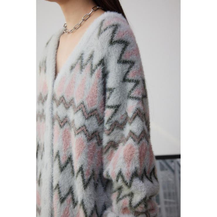 柄シャギーニットカーディガン | AZUL BY MOUSSY | 詳細画像28 