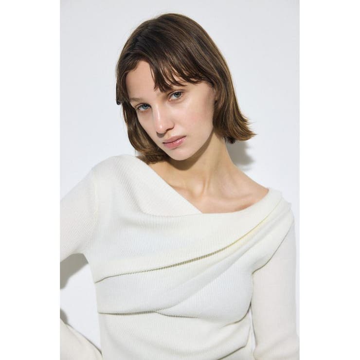 ドレープ長袖ニットトップス | AZUL BY MOUSSY | 詳細画像3 