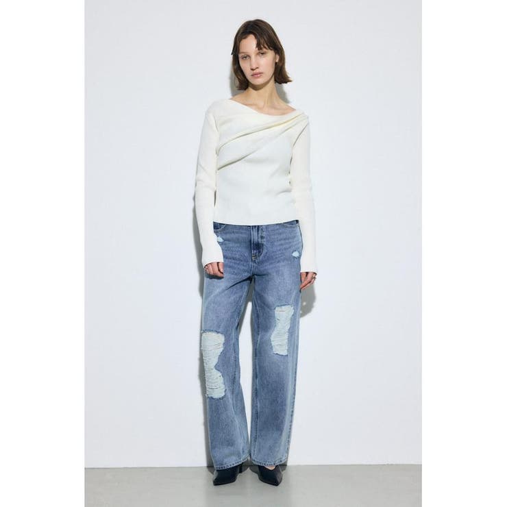 ドレープ長袖ニットトップス | AZUL BY MOUSSY | 詳細画像6 