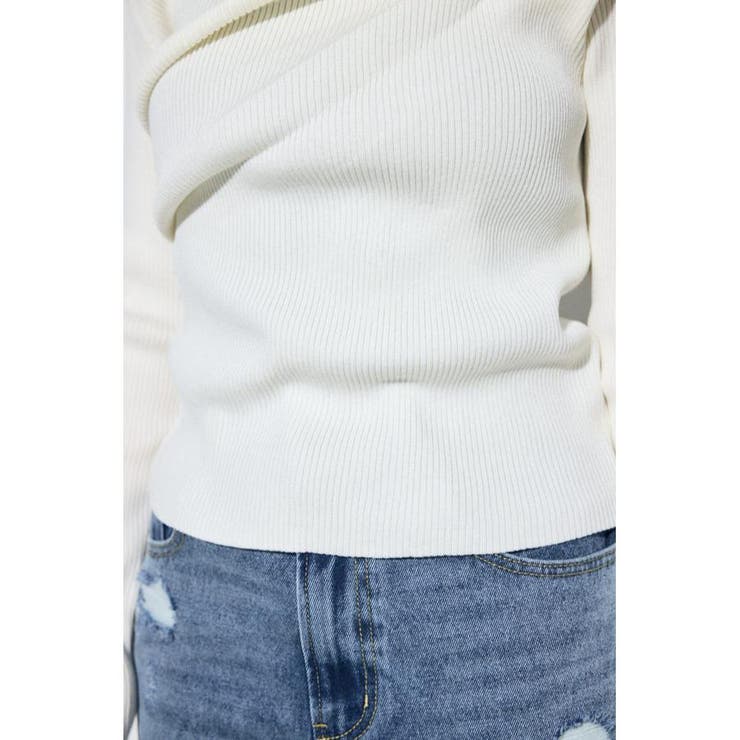 ドレープ長袖ニットトップス | AZUL BY MOUSSY | 詳細画像8 