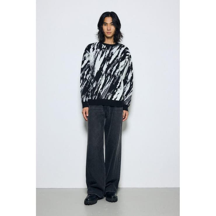 総柄ニットトップス | AZUL BY MOUSSY | 詳細画像4 