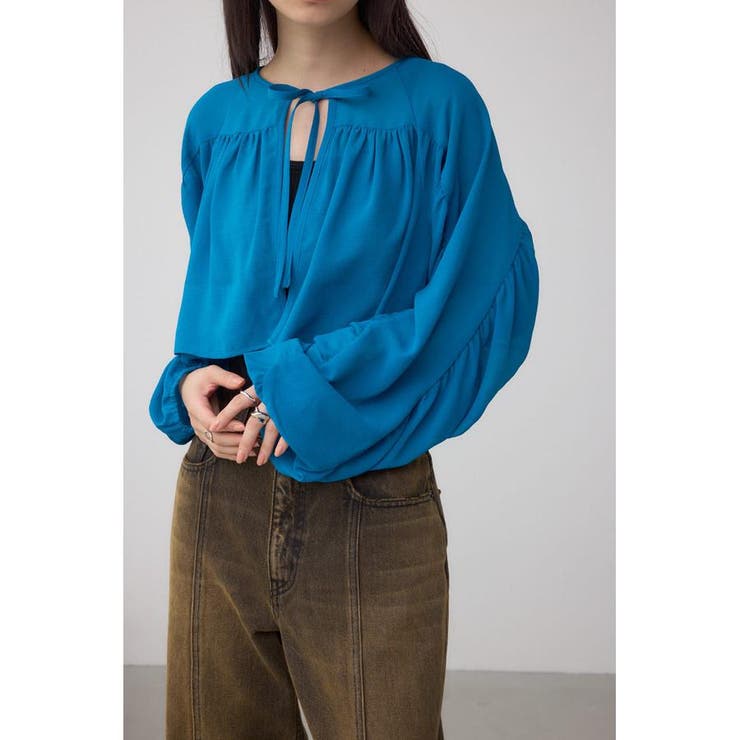 D/BLU3 | ボリュームギャザーショートボレロ | AZUL BY MOUSSY