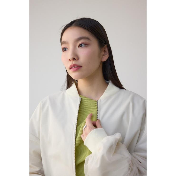 チュールドッキングブルゾン | AZUL BY MOUSSY | 詳細画像1 