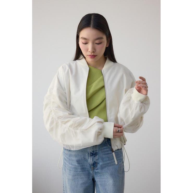 チュールドッキングブルゾン | AZUL BY MOUSSY | 詳細画像2 