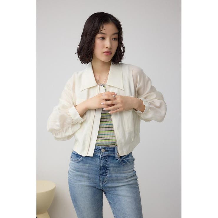 袖ギャザーショートブルゾン | AZUL BY MOUSSY | 詳細画像2 