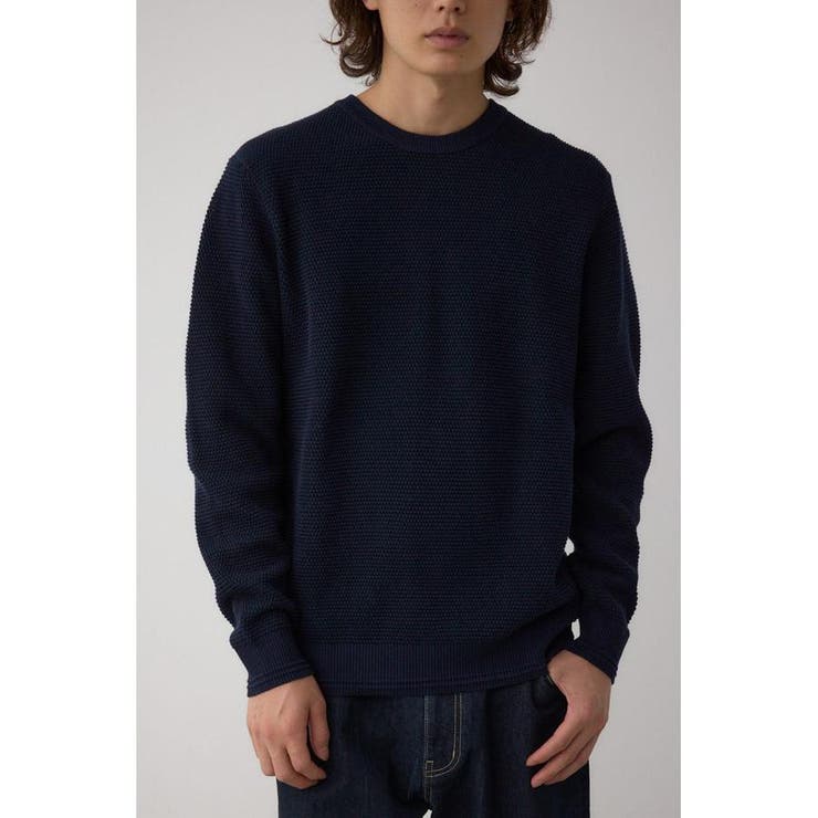 NVY | ハニカムクルーネックニット | AZUL BY MOUSSY