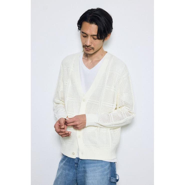 コットンメッシュニットカーディガン | AZUL BY MOUSSY | 詳細画像2 
