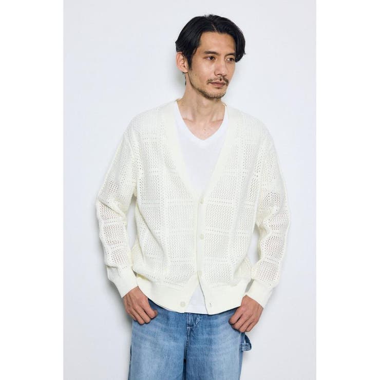 コットンメッシュニットカーディガン | AZUL BY MOUSSY | 詳細画像3 