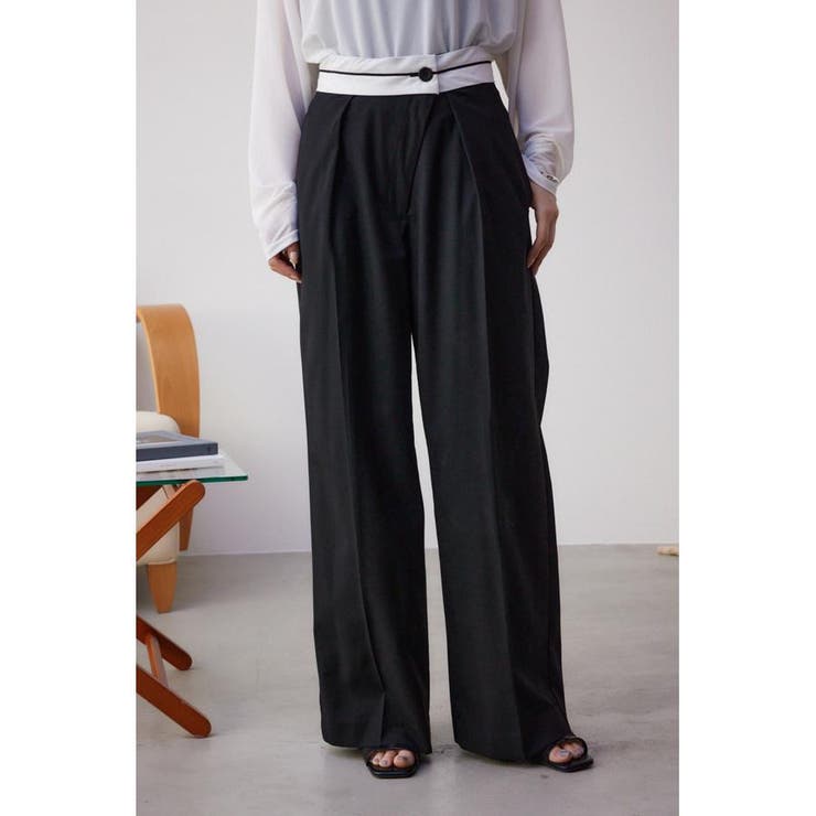 BLK | オーバーラップトラウザーズパンツ | AZUL BY MOUSSY