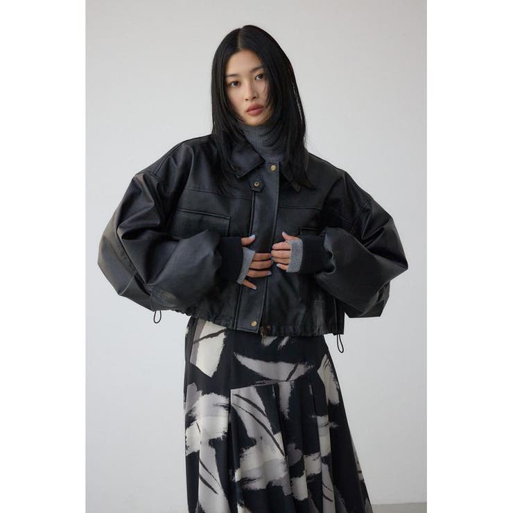 フェイクレザーショートブルゾン | AZUL BY MOUSSY | 詳細画像3 
