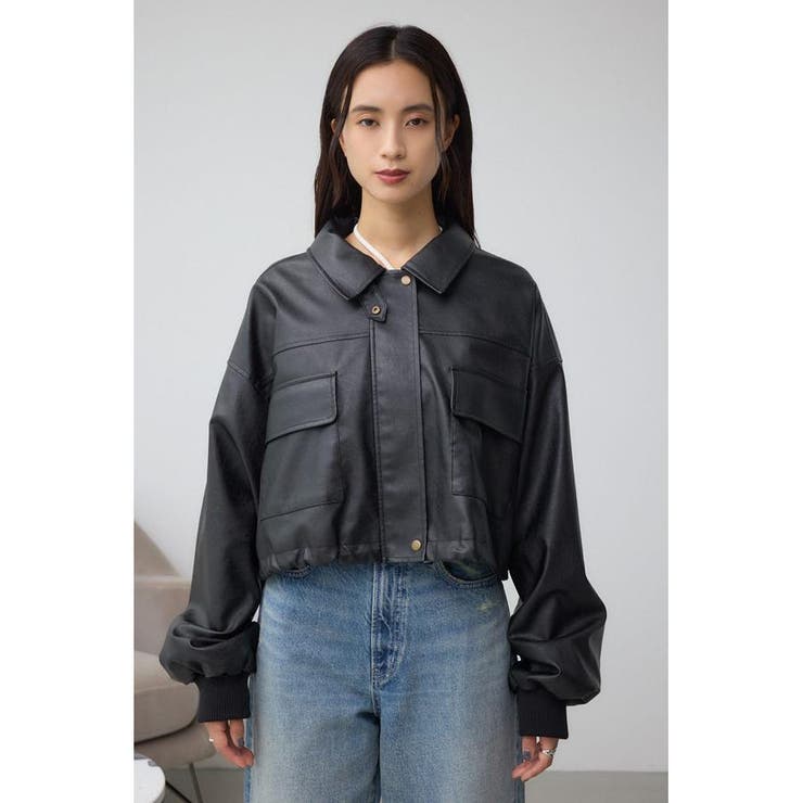 フェイクレザーショートブルゾン | AZUL BY MOUSSY | 詳細画像6 