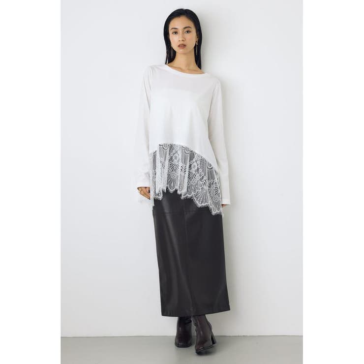 ヘムレースドッキング長袖トップス | AZUL BY MOUSSY | 詳細画像9 