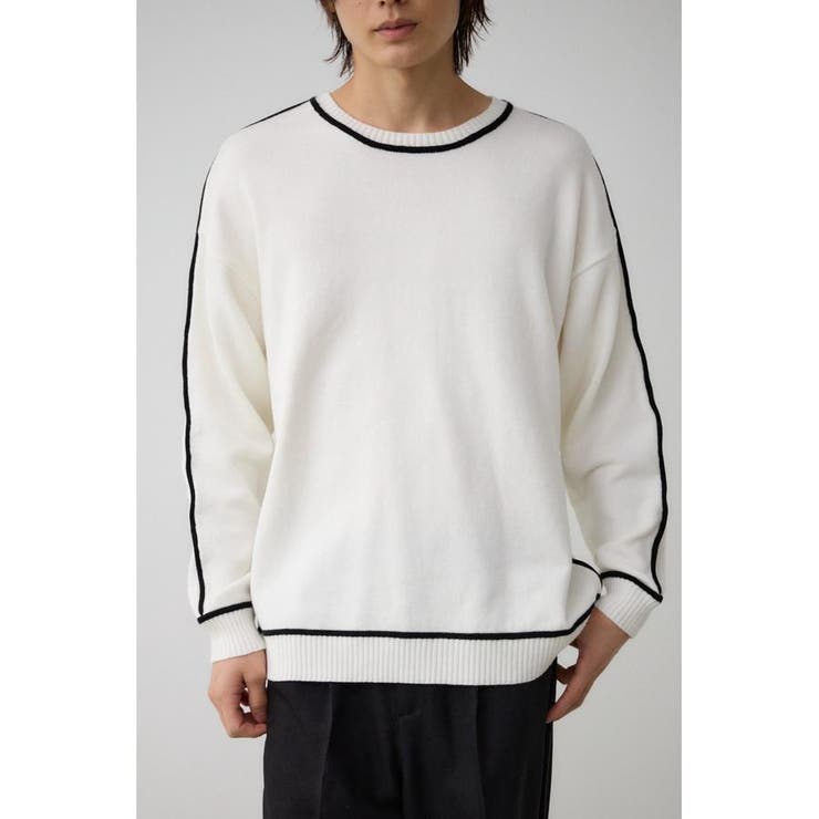 O/WHT1 | 配色パイピングニット | AZUL BY MOUSSY